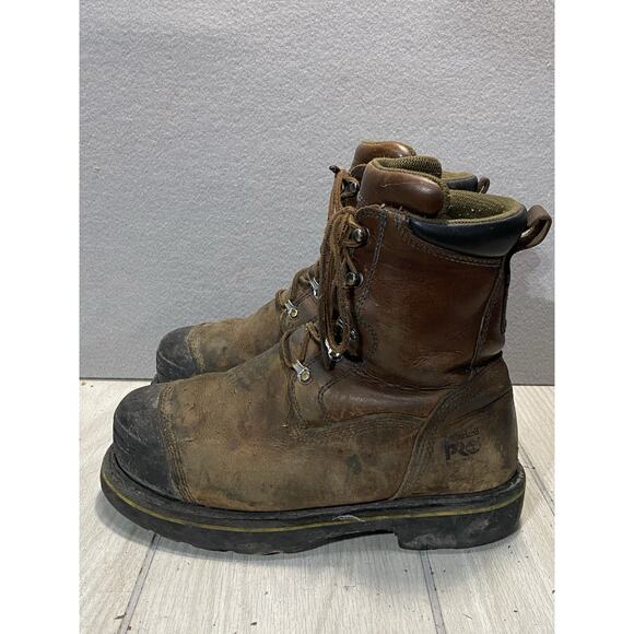 Timberland Pro Men Work Safety Boots Brown Black Lace Up Ankle Safety Toe 8.5 M - Picture 1 of 10